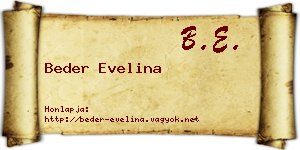 Beder Evelina névjegykártya